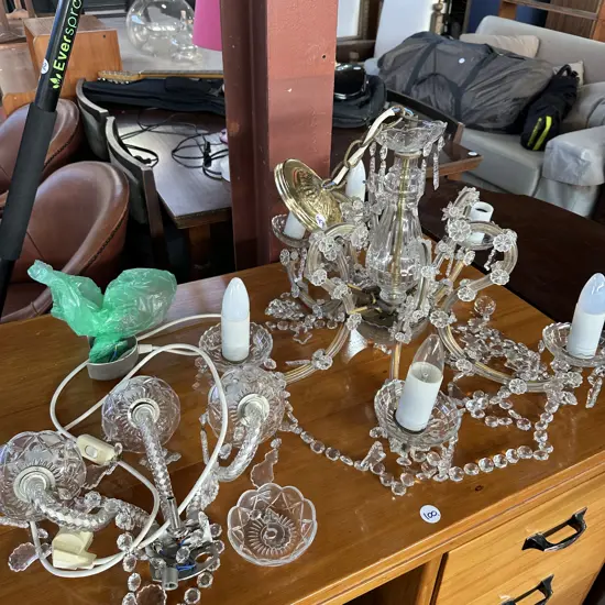 Early Russian chandelier plus wall light