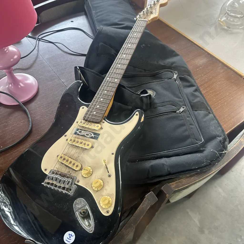 Fender Squire Strat guitar and case - used condition Image 1++