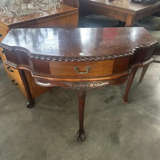 solid claw and ball foot hall table
