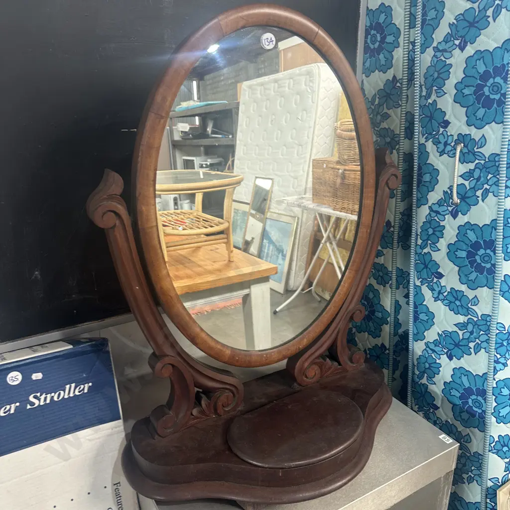 antique dressing table swing mirror - damaged lid Image 1++