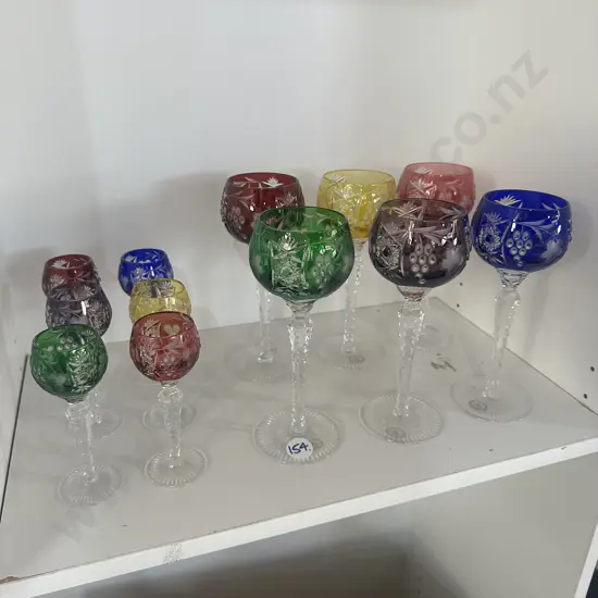 Decorative Hungarian crystal glasses.