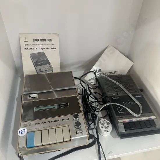 Two vintage tape recorders.