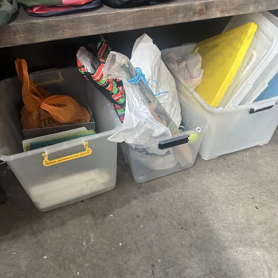 bins, office gears, cricket bat etc