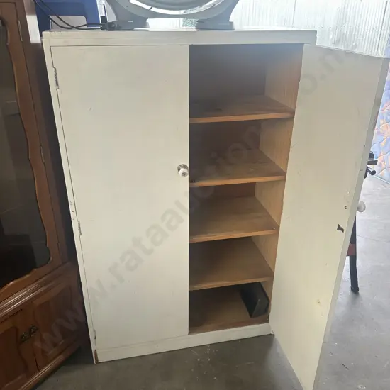 solid wooden cupboard, plus stools and stereo stand