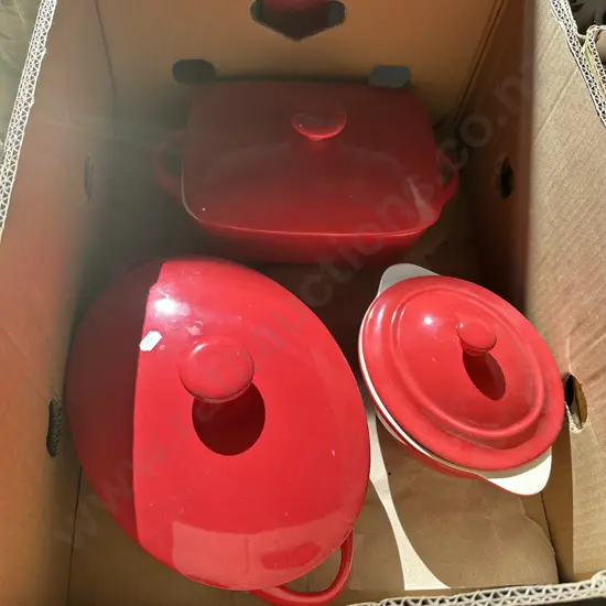 Three casserole dishes.