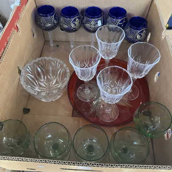 Crystal and glassware.