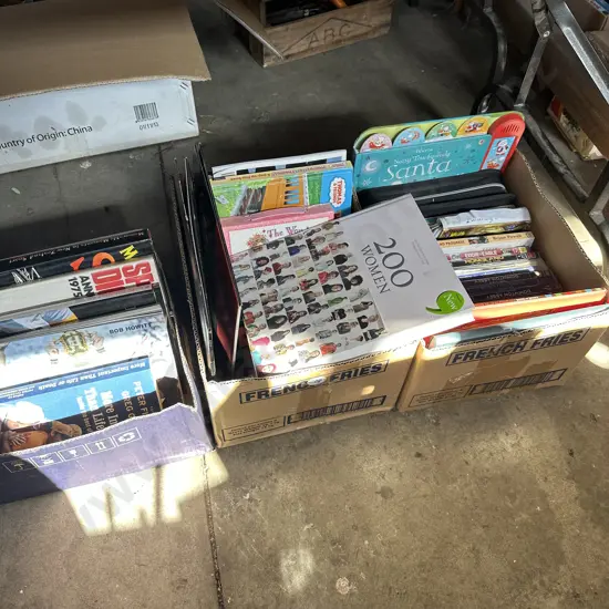 Three boxes of books.