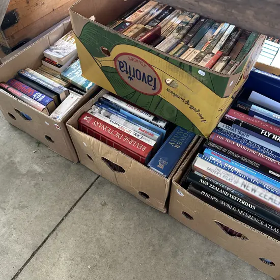 Four boxes of books.