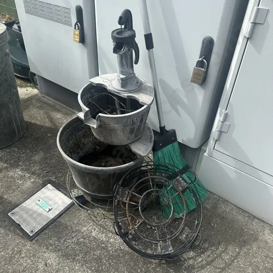 garden feature, broom etc