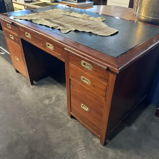 large leather top desk
