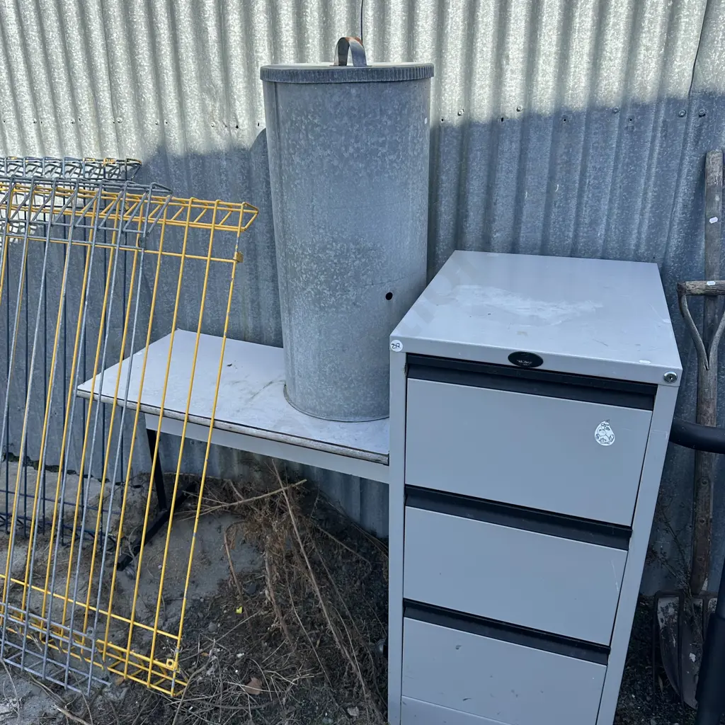 wine stand, trash can, desk, file cabinet (all must be taken) Image 1++