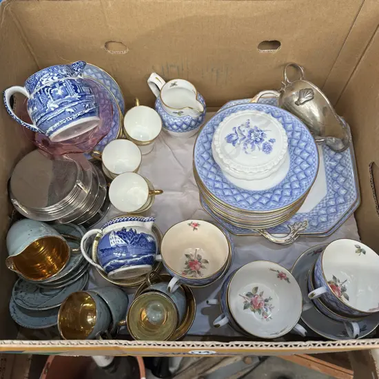 Spode copelands dinnerware, silverware etc.
