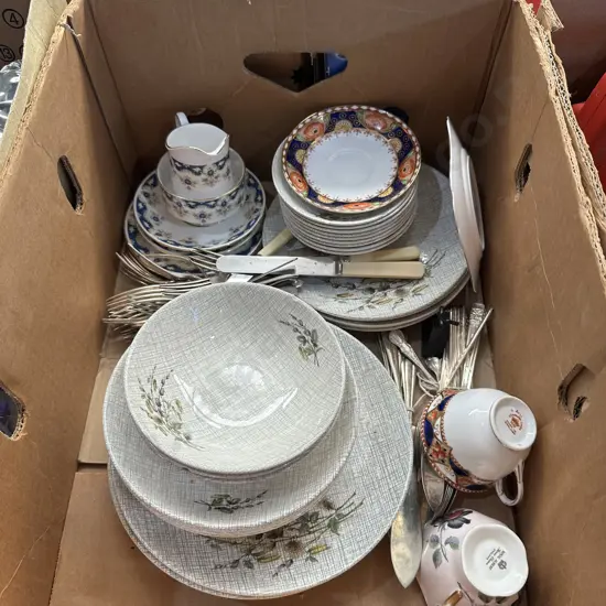 New Zealand and english china plus cutlery.