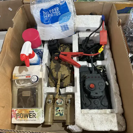 remote control tanks, powerbank etc.