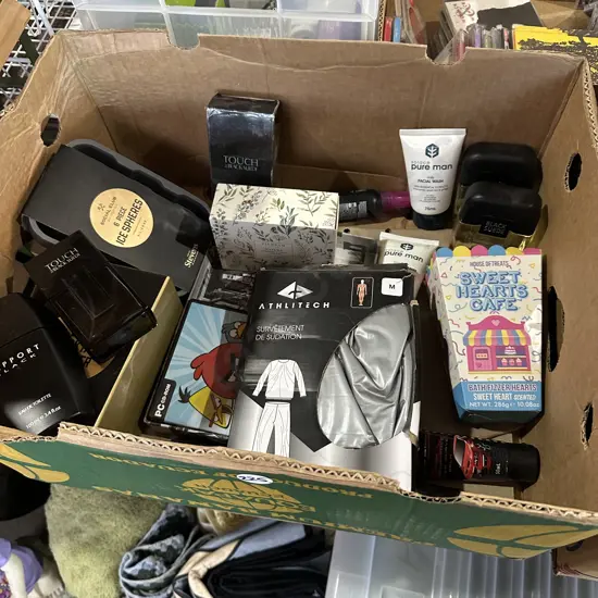 Box lot of toiletries etc.