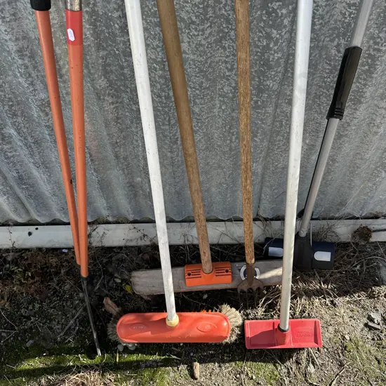 brooms, edger, etc