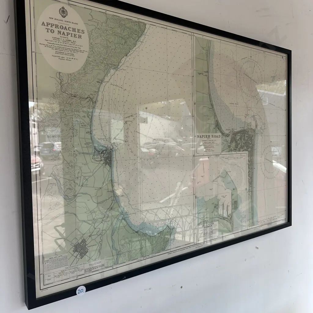 Framed map "Approaches to Napier" 1953-54 Image 1++