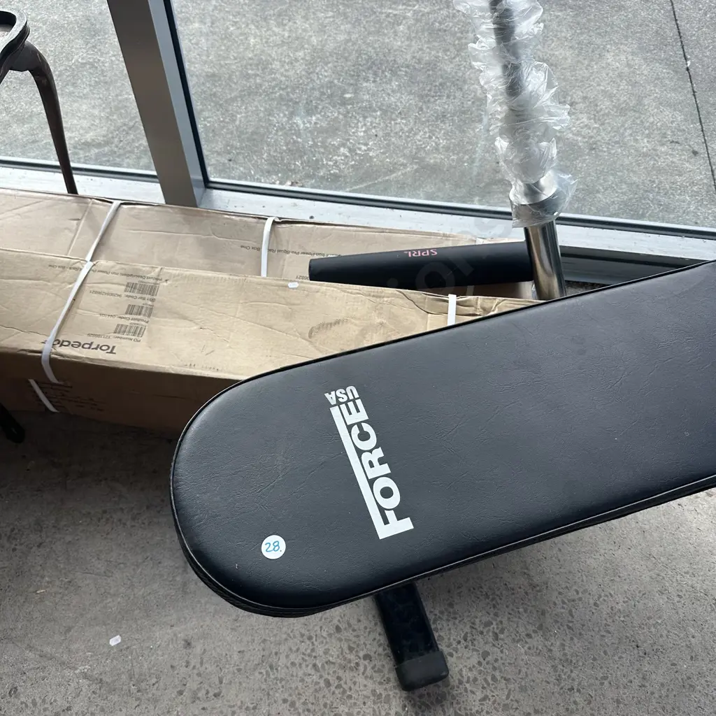 Iron power pro squat rack with bar (new) plus Force USA bench press Image 1++