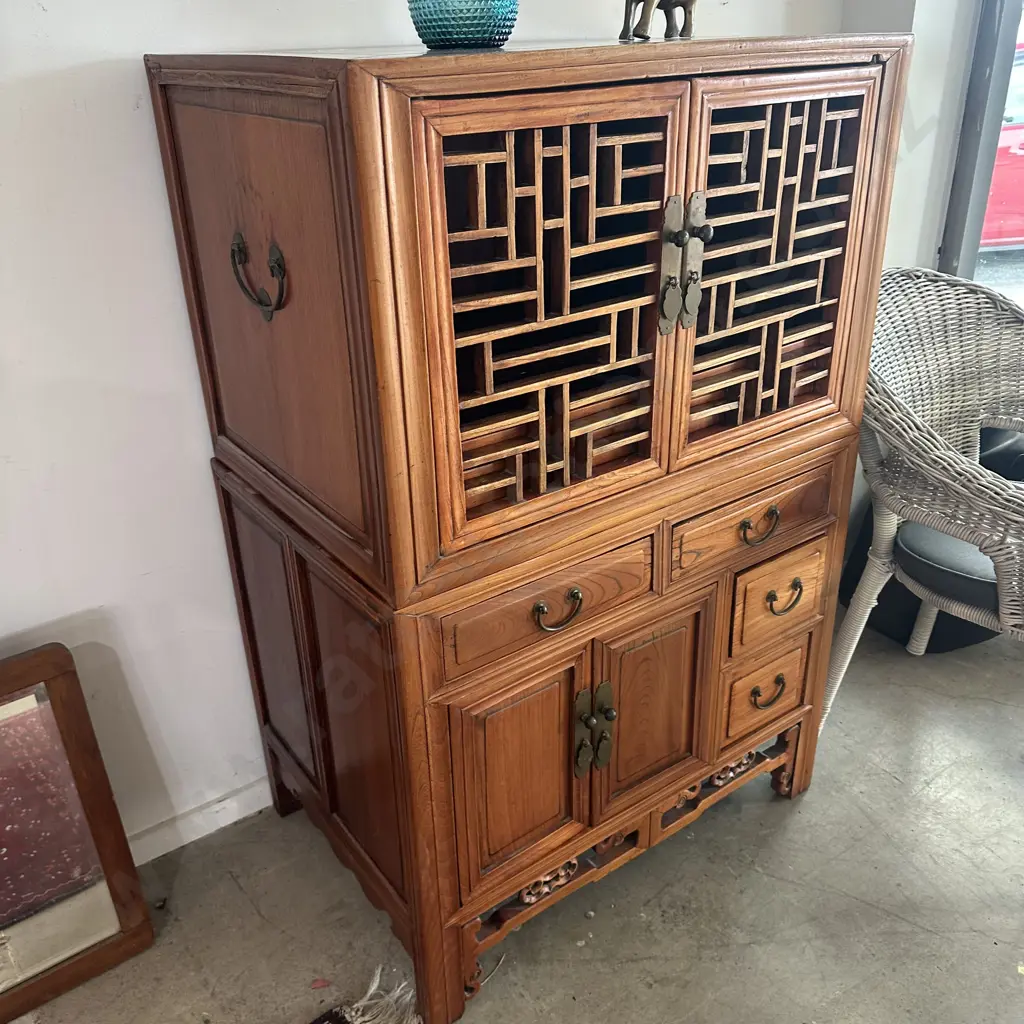 Oriental chest on chest, solid Teak Image 1++