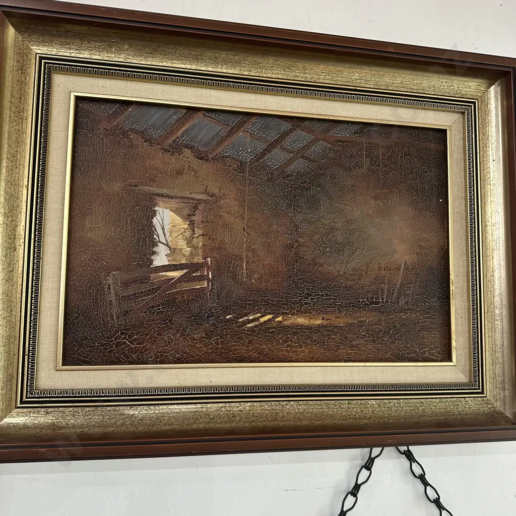 signed oil painting of Gordon's shed Arrowtown Image 1++