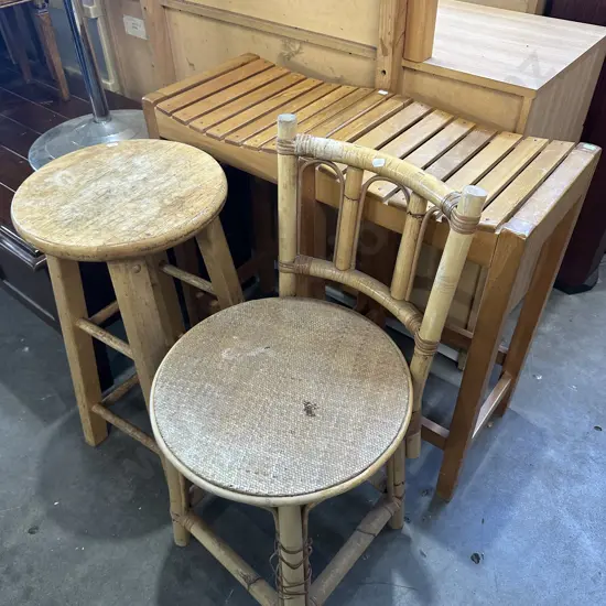 3 bar stools plus a chair