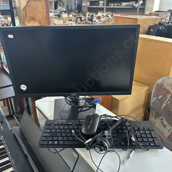 moitor, keyboard, mouse and headset