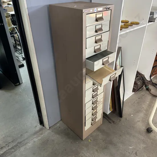 lockable metal file (top 5 drawers have sides)