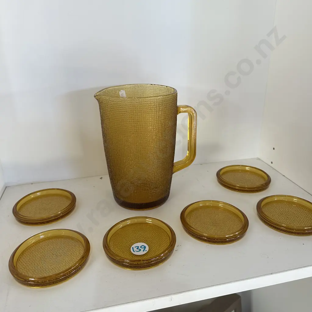 Water jug and matching coasters. Image 1++