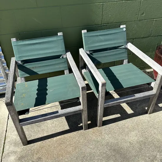 Pair of deck chairs.