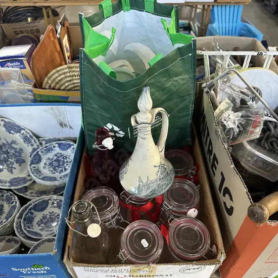 Canisters, jug and kitchen wizz parts.