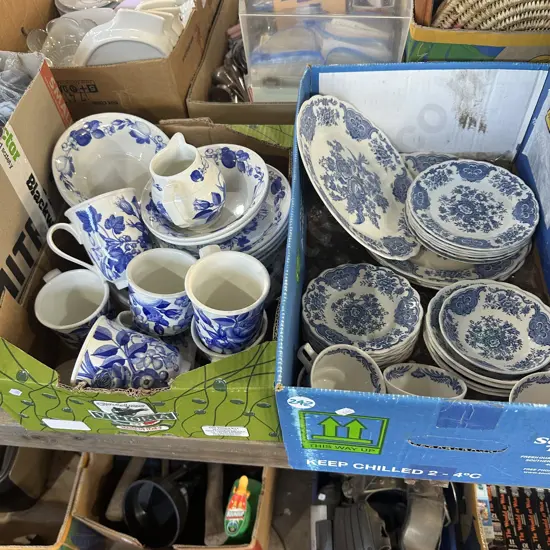 Two boxes Port Meirion and Royal Doulton china.