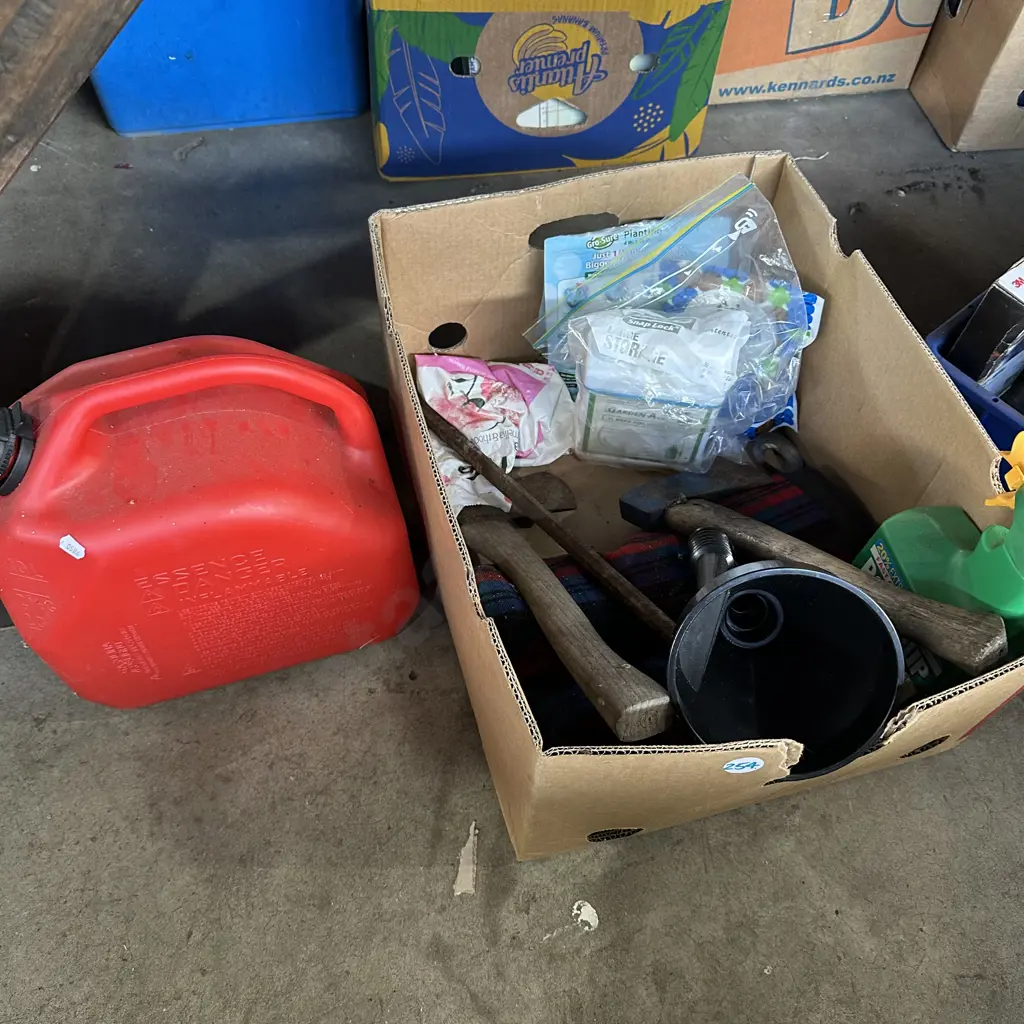 Petrol can, weed killer, tomahawks etc. Image 1++