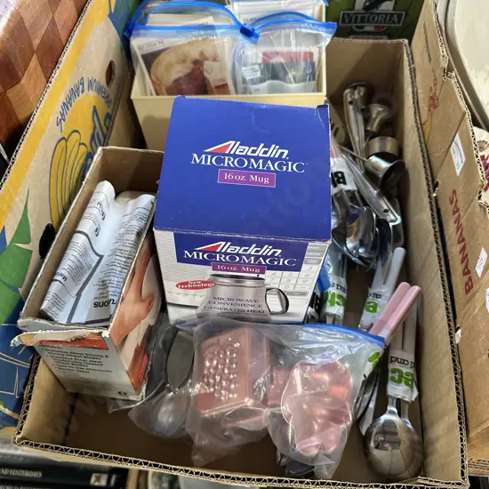 Box lot cutlery etc.