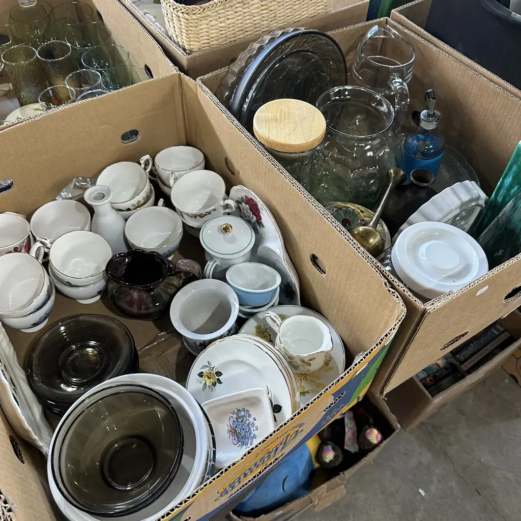 Two boxes china cups, vases and jugs etc. Image 1++