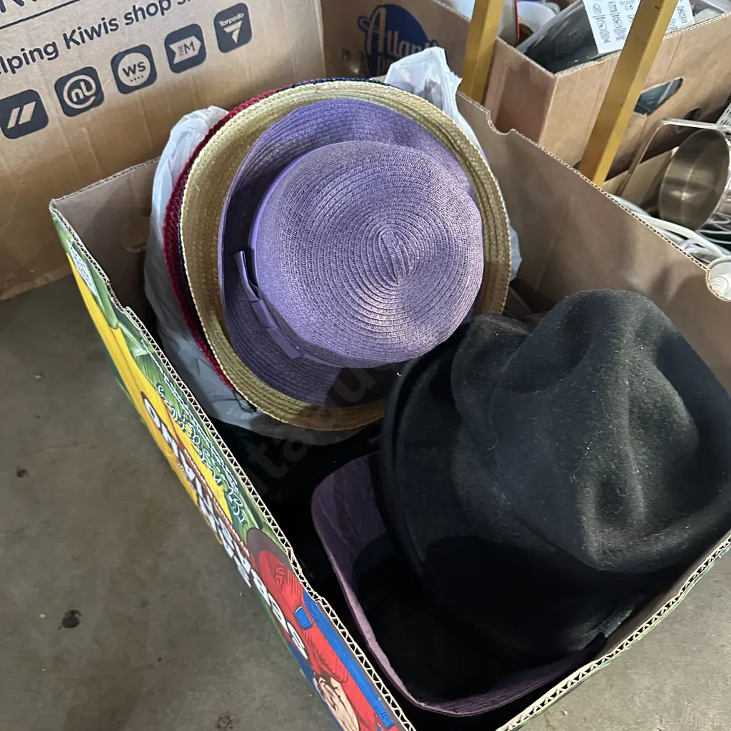 Box of assorted hats. Image 1++