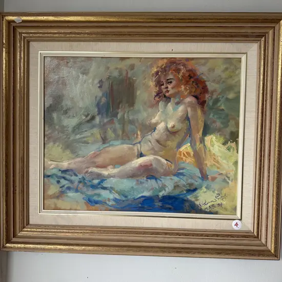 oil painting of nude by Jean Carson Gray 1989