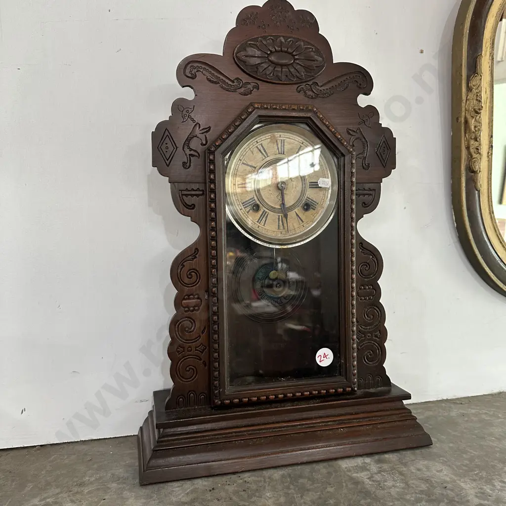 Ansonia Oak cased clock Image 1++
