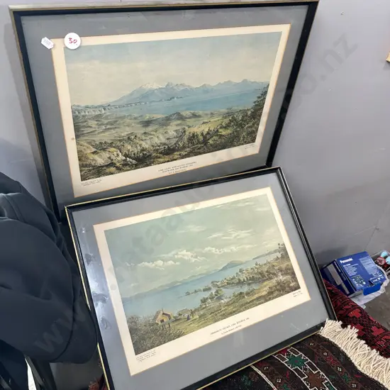 Pr of early NZ prints, Lakes Taupo & Rotorua