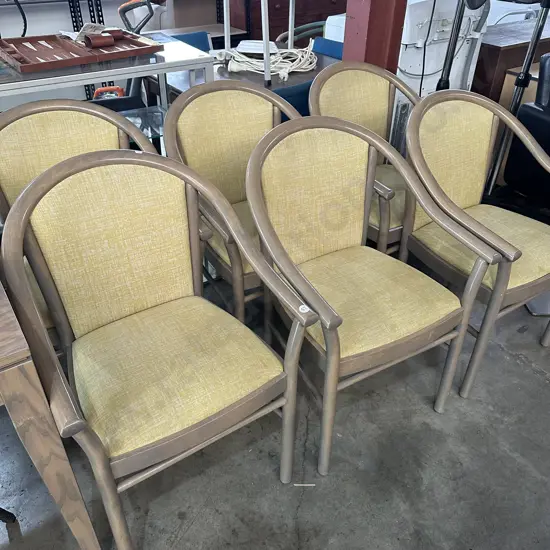 set 6 matching blonde Oak chairs
