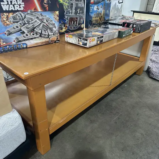 large custom built work table (bowed) 2450 x 1220