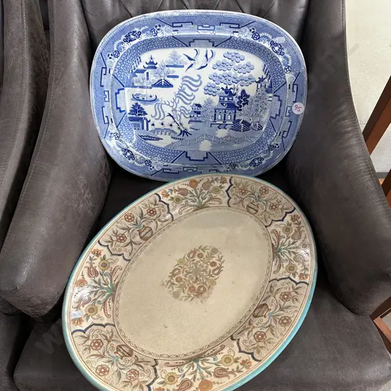 Blue & White wall mounted platter plus other large platter