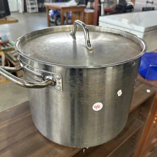 large heavy commercial  Stainless steel stock pot (rounded inside base)