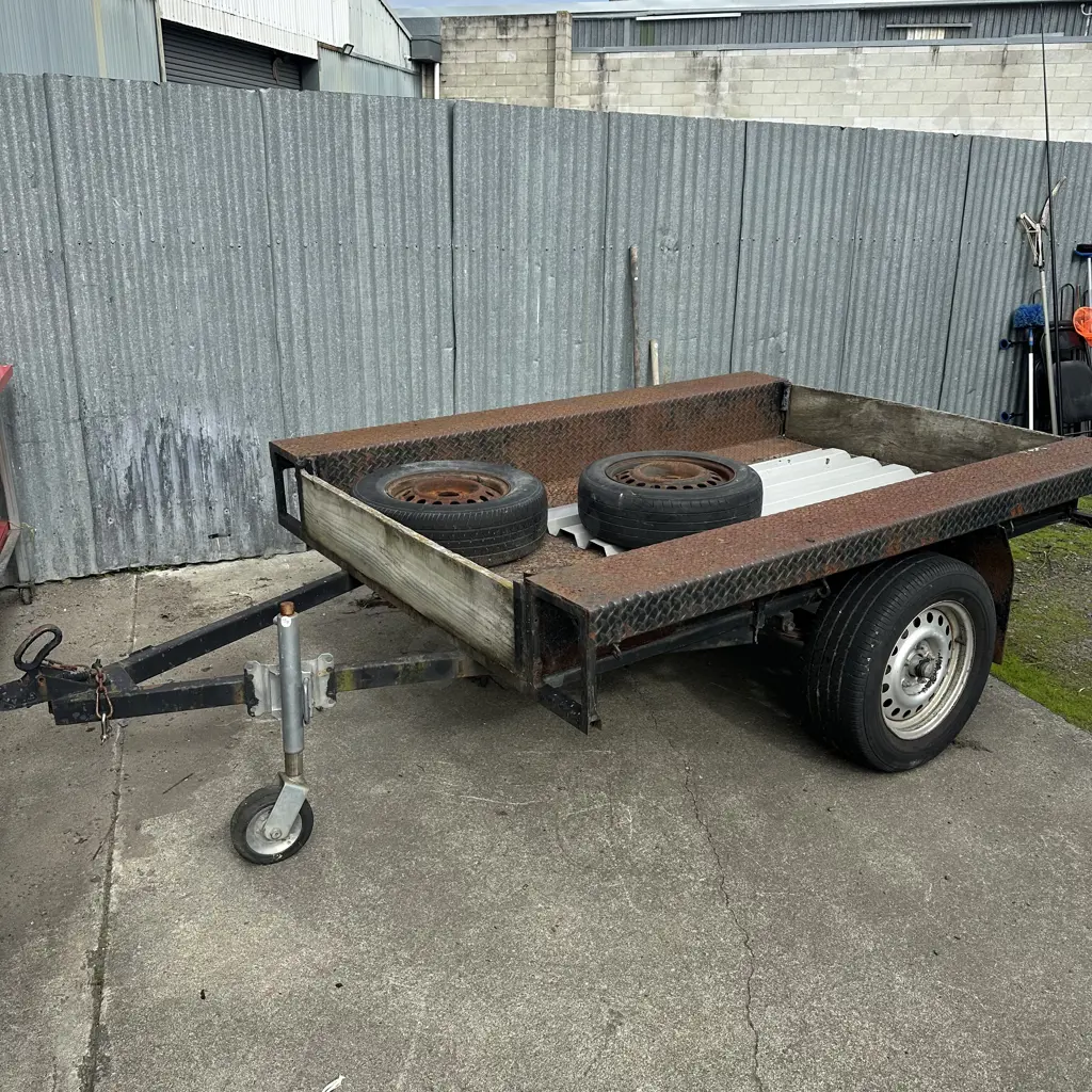 Solid trailer with Pr spare wheels, no rego or WOF Image 1++
