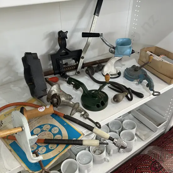 Shelf lot of collectables.