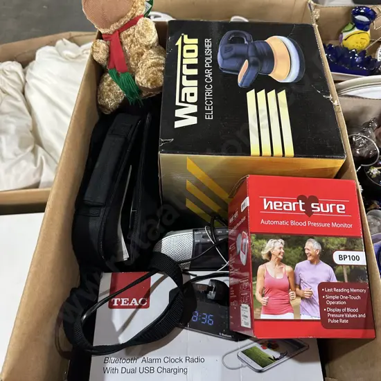 Car polisher, Automatic blood pressure monitor, bluetooth alarm clock radio etc.