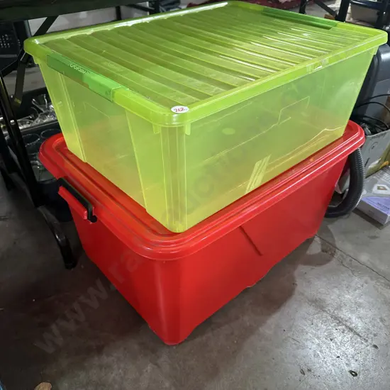 Two large lidded bins.