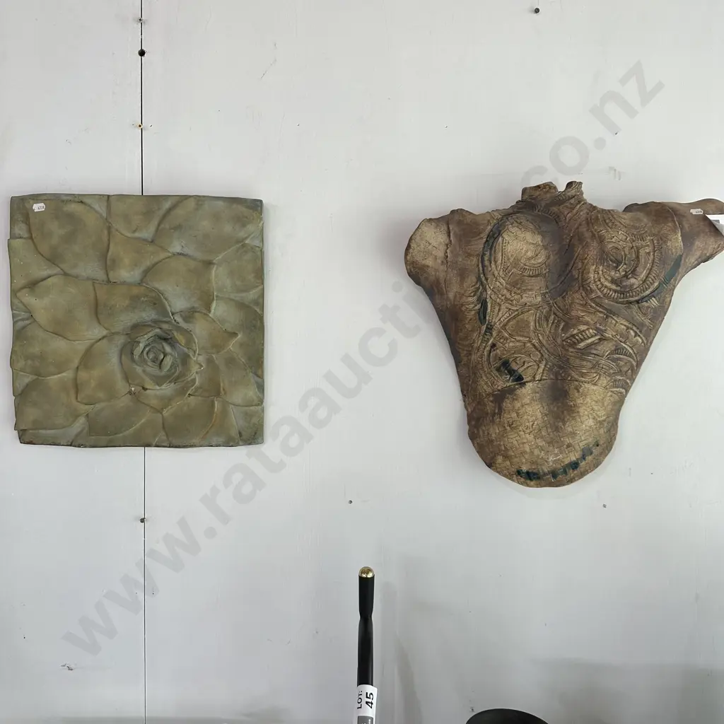 Decorative pottery bust and plaque Image 1++
