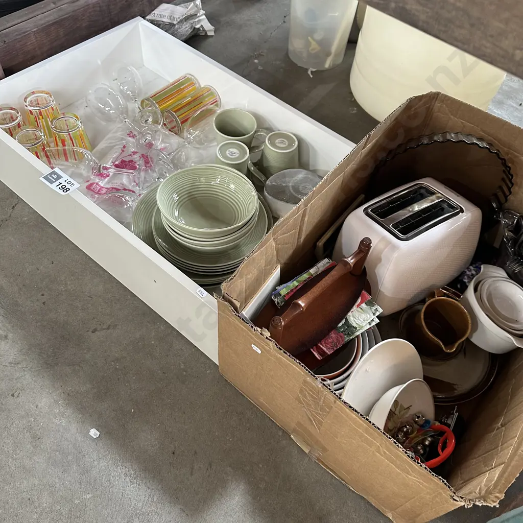 2 boxes dinnerware etc Image 1++