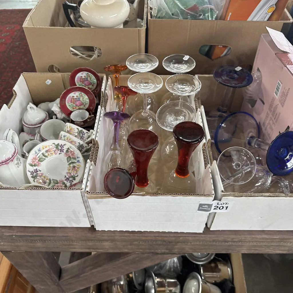 3 boxes wine glasses etc Image 1++