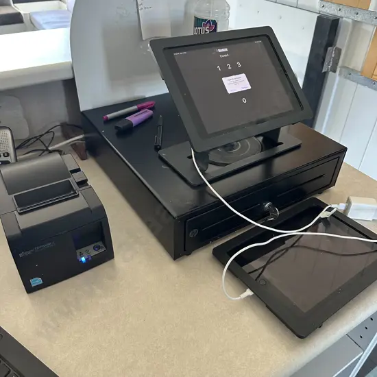 till, 2 x tablets and printer